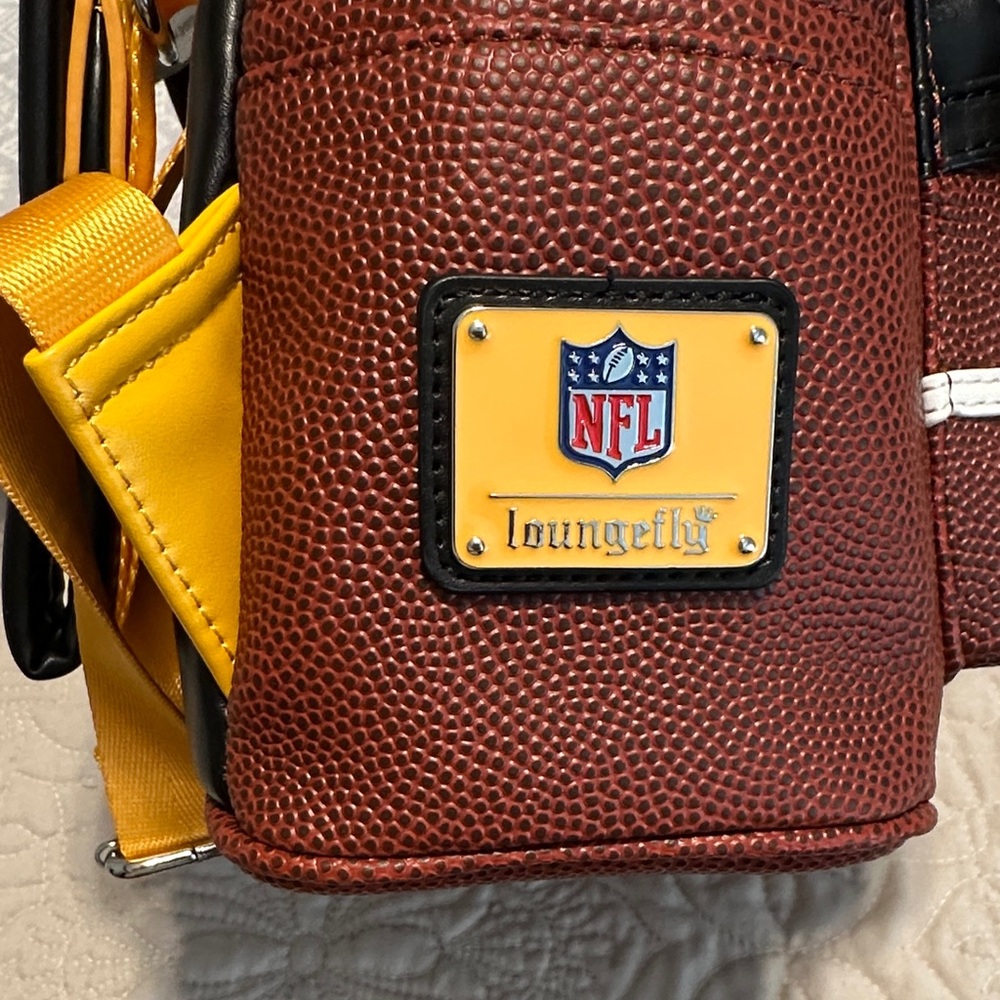 Loungefly NFL Brown and Yellow Backpack - Picture 2 of 3